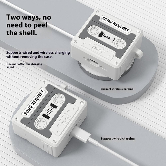 Retro silikónové kazetové puzdro pre Apple AirPods Pro 3