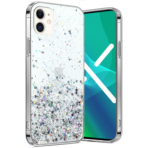 Obal na mobil pre iPhone 11, Glittery, priehľadné