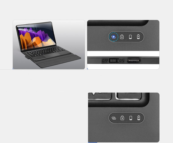 Puzdro + klávesnica Samsung Galaxy Tab S7 / S8, Dux Ducis Magnetic Keyboard, čierne