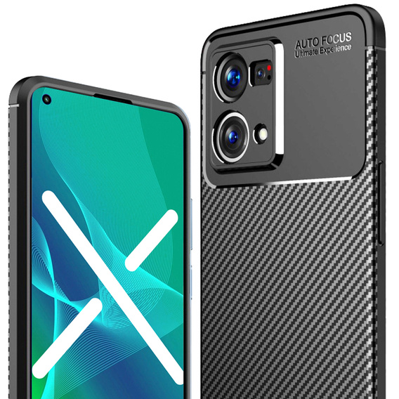 Obal na mobil pre Oppo Reno7 4G, Carbon Gel, čierne