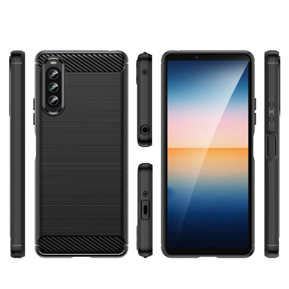 Obal na mobil pre Sony Xperia 10 IV, Carbon, čierne