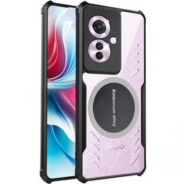 Puzdro pre Oppo Reno 11F 5G, s magnetickým štítkom, transparentné / čierne