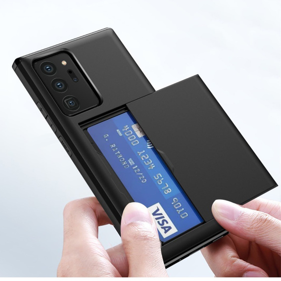Obal na mobil pre Samsung Galaxy Note 20 Ultra, Sliding Card Holder, čierne