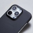 Puzdro pre iPhone 16 Pro, Aramid Fiber Cover, čierne