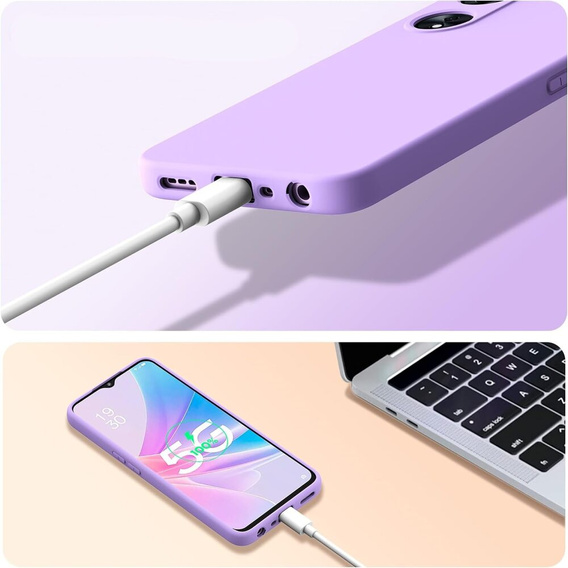 Obal na mobil pre Oppo A38 4G / Oppo A18 4G, Silicone Lite, fialové