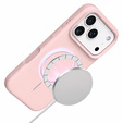 Silikónové puzdro pre iPhone 17 Pro Max, pre MagSafe, proti nárazom, ružové