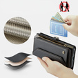 Puzdro CASEME pre Samsung Galaxy S24 FE, RFID Leather Wallet, s popruhom cez rameno, čierne
