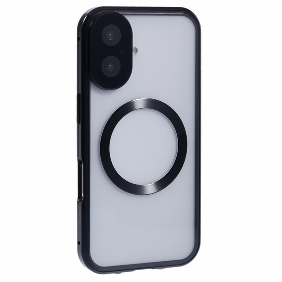Magnetické puzdro Dual Glass MagSafe pre iPhone 16, čierne
