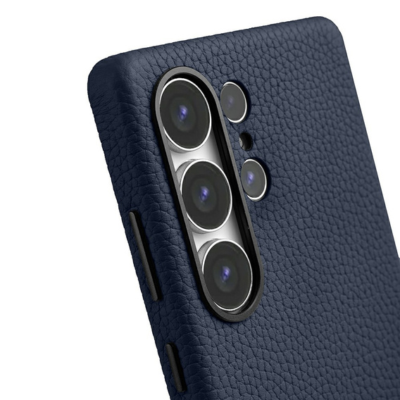 Puzdro MELKCO pre Samsung Galaxy S25 Ultra, kožené, tmavomodré