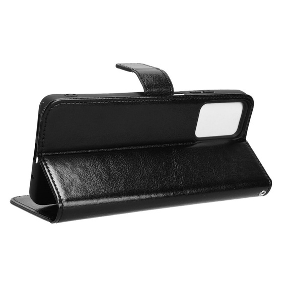 Klapkové puzdro pre Motorola Moto E14, Crazy Horse Wallet, čierne