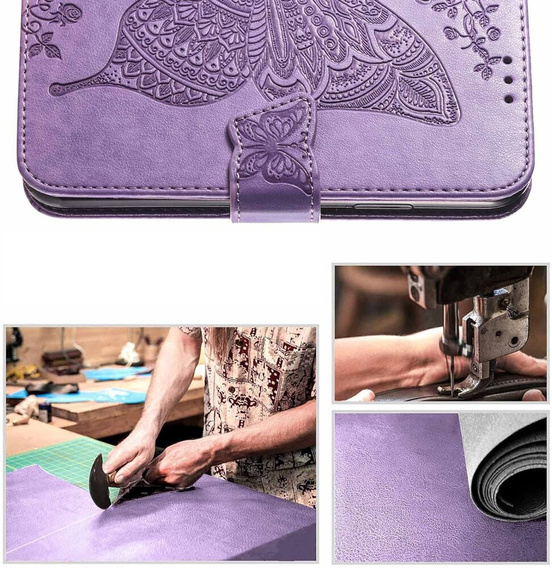 Klapkové puzdro pre Oppo Reno 12FS / 12F, Butterfly, fialové