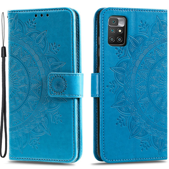 Klapkové puzdro pre Xiaomi Redmi 10, Mandala, modré