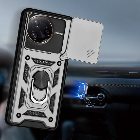 Obal na mobil pre Xiaomi Poco F7 Ultra, CamShield Slide, strieborné