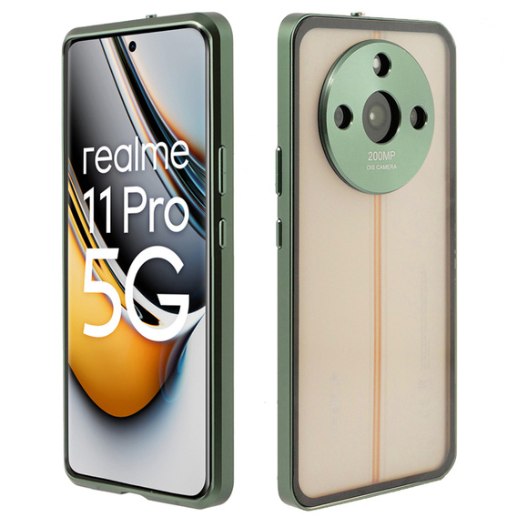 Puzdro pre Realme 11 Pro 5G / Pro+ 5G, Frame Case, zelený