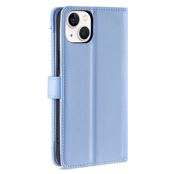 Klapkové puzdro pre iPhone 15, Wallet Zipper Pocket, modré
