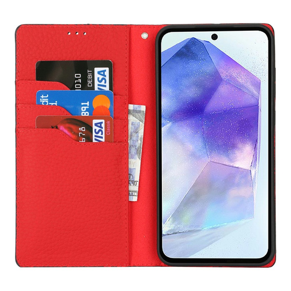 Klapkové puzdro pre Samsung Galaxy S25+ Plus, Litchi Skin Grain, čierne