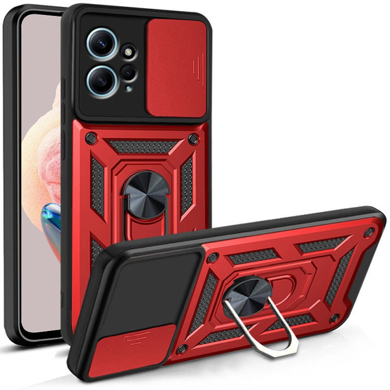 Obal na mobil pre Xiaomi Redmi Note 12 4G, CamShield Slide, červené
