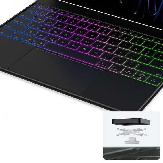 Puzdro + klávesnica iPad Pro 12.9" 2022/2021/2020 (6/5/4 gen.), Dux Ducis Keyboard TouchPad, čierne