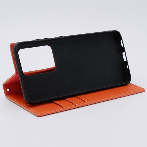 Kožené puzdro pre Samsung Galaxy S20 Ultra, ERBORD Grain Leather, oranžové