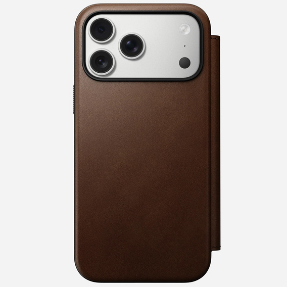 Puzdro Nomad pre iPhone 17 Pro Max, Modern Leather Folio, hnedé