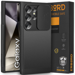 Obal na mobil pre Samsung Galaxy S24 Ultra, ERBORD MagProtect Slide Camera, čierne