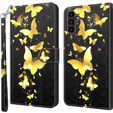 Klapkové puzdro pre Samsung Galaxy A14 4G/5G, Wallet Butterfly, zlaté