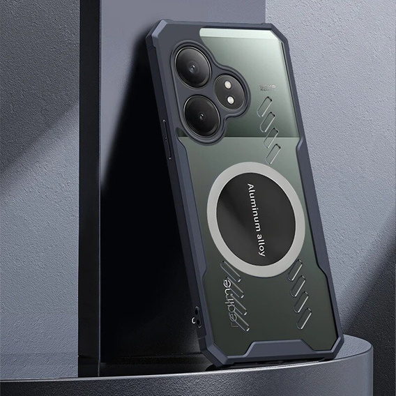 Puzdro pre Realme GT 6 / 6T, s magnetickým štítkom, transparentné / čierne
