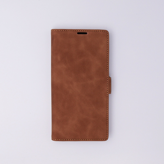 Puzdro pre Samsung Galaxy S24 Ultra, ERBORD Vintage, peňaženka s chlopňou, hnedé