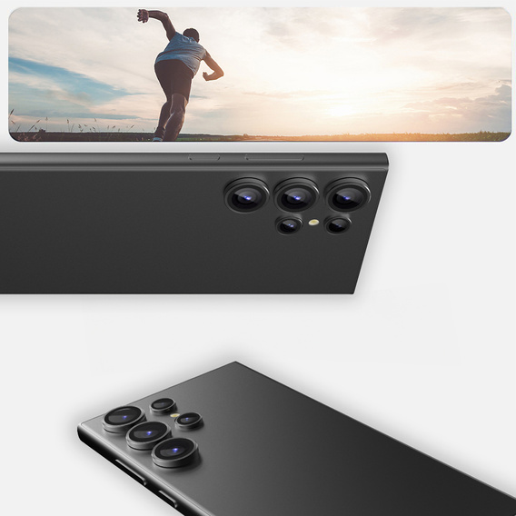 2x ERBORD OPTIK Pro tvrdené sklo pre fotoaparát Samsung Galaxy S24 Ultra, čierne