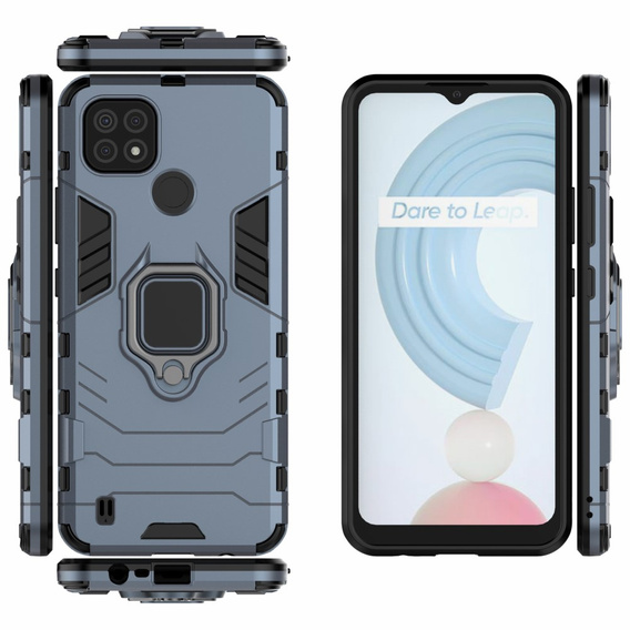 Obal na mobil pre Realme C21, Kickstand Ring, modré