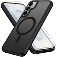 Puzdro pre Samsung Galaxy S25 / S24, pre MagSafe, ERBORD Matt Case, čierny + sklo na displej