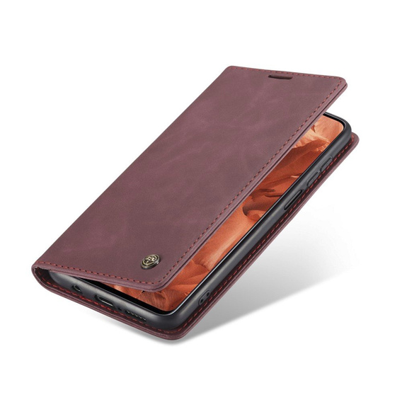 CASEME puzdro pre Xiaomi do Redmi Note 9s / 9 Pro, Leather Wallet Case, bordové