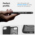 Puzdro Spigen pre iPhone 16E, Enzo Aramid MagSafe, karbónová čierna + tvrdené sklo 9H