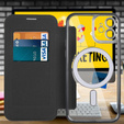 Klapkové puzdro pre iPhone 12, RFID Wallet MagSafe CamShield, čierne