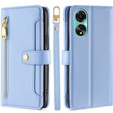 Klapkové puzdro pre Oppo A78 4G, Wallet Zipper Pocket, modré