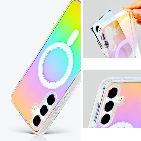 Puzdro pre Samsung Galaxy A16, Fusion Hybrid, pre MagSafe, viacfarebné + sklo na displej