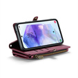 Puzdro CASEME pre Samsung Galaxy A55 5G, RFID Leather Wallet, s popruhom cez rameno, červené