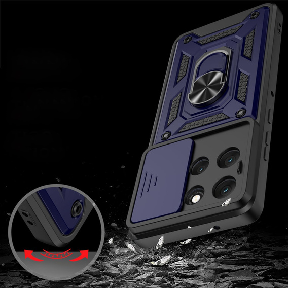 Pancierované puzdro pre Motorola Moto G56 5G, CamShield Slide, modré