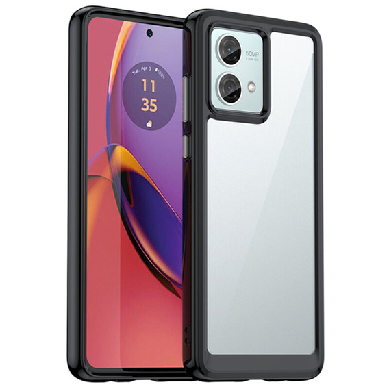 Obal na mobil pre Motorola Moto G84 5G, Fusion Hybrid, transparentné / čierne