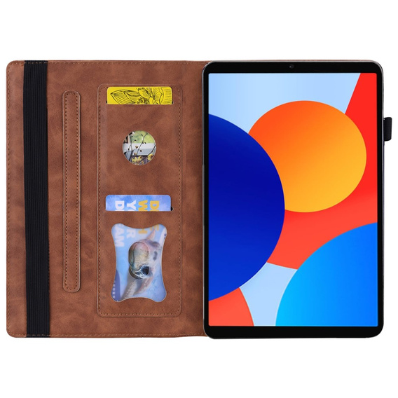 Puzdro pre Xiaomi Redmi Pad SE 8.7, Classic, s priestorom pre stylus, hnedé