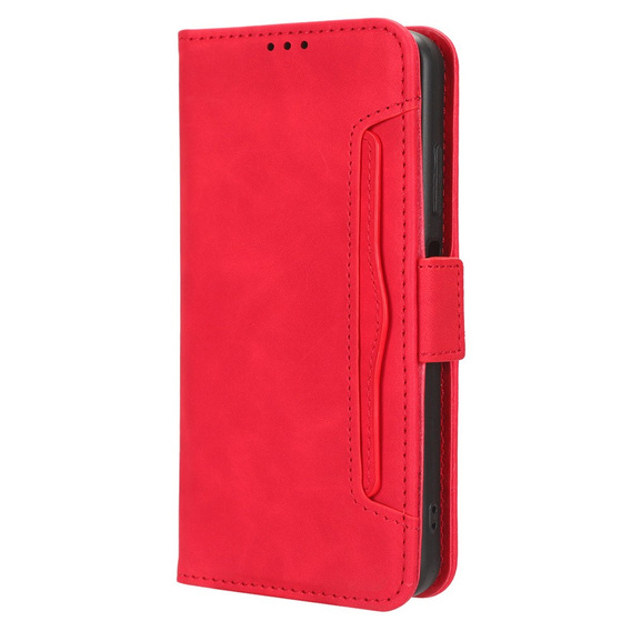 Klapkové puzdro pre Xiaomi Redmi Note 13 Pro 4G / Xiaomi Redmi Note 14S / Xiaomi Poco M6 Pro 4G, Card Slot, červené