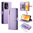 Klapkové puzdro pre Oppo Reno 13 5G, Wallet Zipper Pocket, fialové