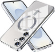 Puzdro pre Samsung Galaxy S25+ Plus, Electro MagSafe, strieborné + sklo na displej
