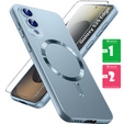 Puzdro pre Samsung Galaxy S25 Edge, ColorMag, pre MagSafe, modré + tvrdené sklo 9H