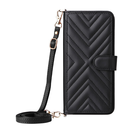 Puzdro s chlopňou pre Xiaomi Poco F7 Pro / F7 Ultra, Crossbody Leather Wallet, čierne