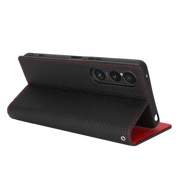 Kožené puzdro pre Sony Xperia 1 VI, ERBORD Grain Leather, čierne