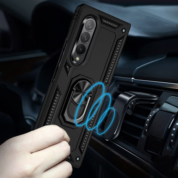 Pancierované obal na mobil pre Samsung Galaxy Z Fold3 5G, Nox Case Ring, čierne