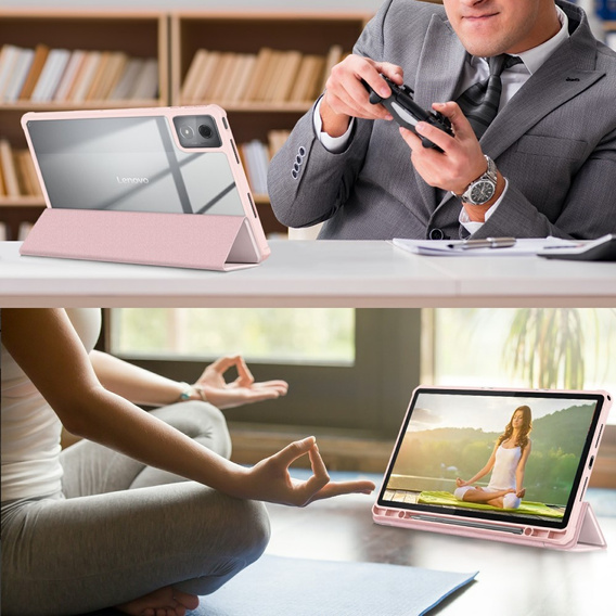 Puzdro pre Lenovo Tab K11 Plus, Smartcase Hybrid, so slotom na stylus, ružové