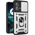 Obal na mobil pre Motorola Edge 40 Neo, CamShield Slide, striebro