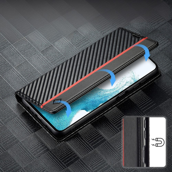 Flipové puzdro pre Samsung Galaxy A26, Carbon LC.IMEEKE, čierne